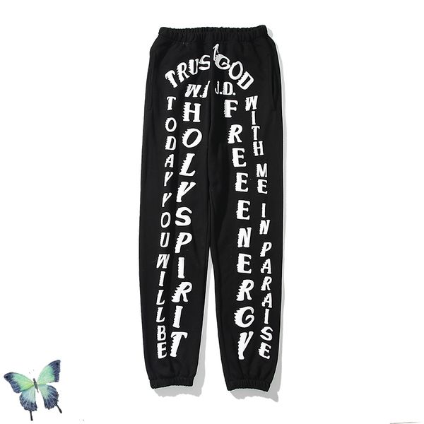 

2021 new autumn winter kanye west holy spirit make old washing water sweatshirt men women 100% cotton angel wings hoodie eyle, Black