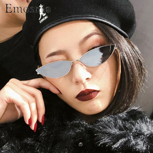 

sunglasses emosnia cat eye modis feminino 2021 vintage luxury women brand designer sun glasses uv400, White;black