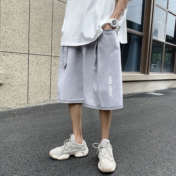 

xtcvr лето ulzzang промывает p1isk джинсовые мужские шорты и свободного стиль прямой молодость трубка shortskorean широких ног шорты из пяти, Blue