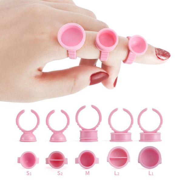 

glamlash 100pcs disposable lash extension glue holder ring eyelash adhesive glue tattoo pigment container ink pallet holder ring