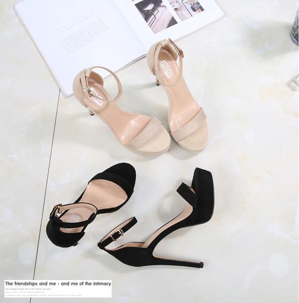 

discount women sandals high heels 12.5cm party wedding black nude outdoor shoes size 35-41 ing