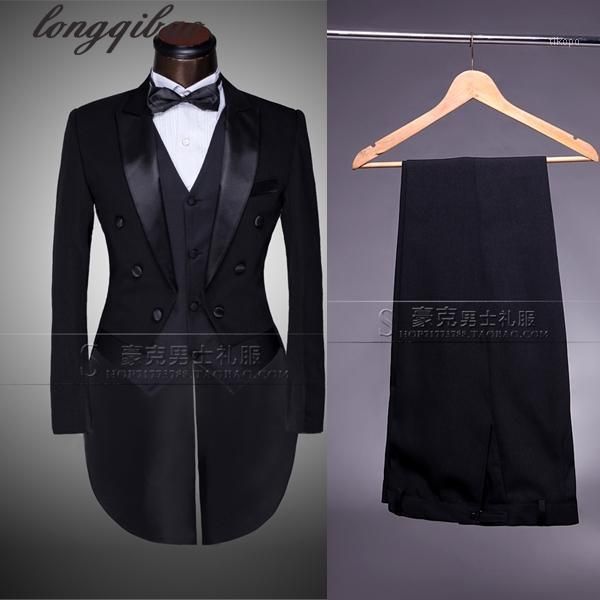 

wholesale- black white men's tuxedo stage performance costume suit wedding married camera suit male four-piece suit1, White;black