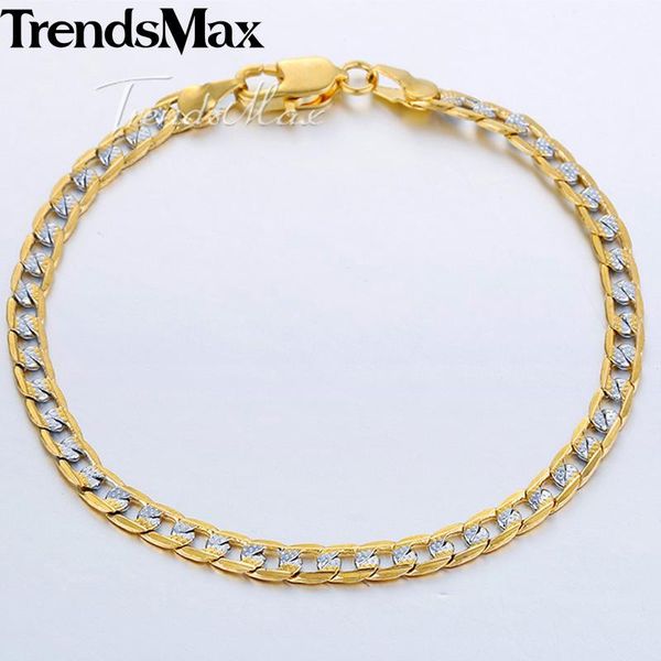 

link, chain womens men's bracelets gold cuban link bracelet for woman male jewelry 2021 fashion gifts drop wholesale 4mm kgb94, Black