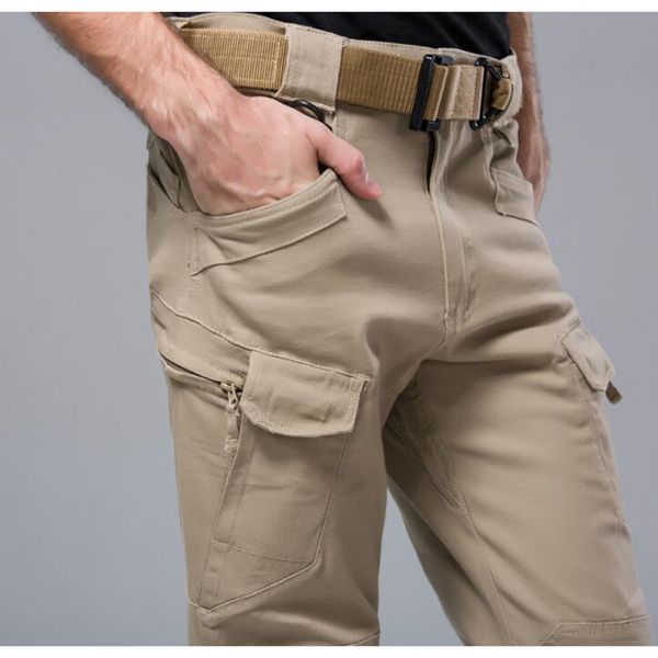

2021 tactical waterproof pants masculine jogger cargo cotton style men's black army casual kd0e, Black;white