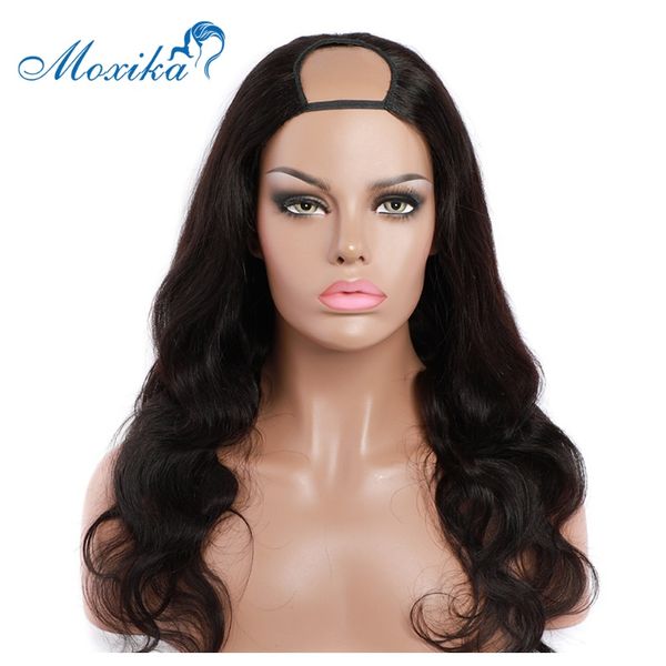 

u часть парик человеческие волосы парики бразильские парики волос парики тело волна парик 150 реми моксика человеческие парики короткие боди, Black;brown