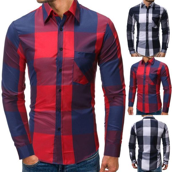 

2020 new spring fashion 100% cotton plaid shirt men casual social business male shirt long sleeve mens dress shirts1, White;black