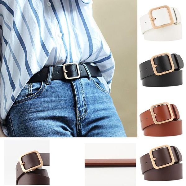 

are you sure not to click in and see new ladies belt square buckle fashion trend wild decorative belt dropshipping 2020, Black;brown