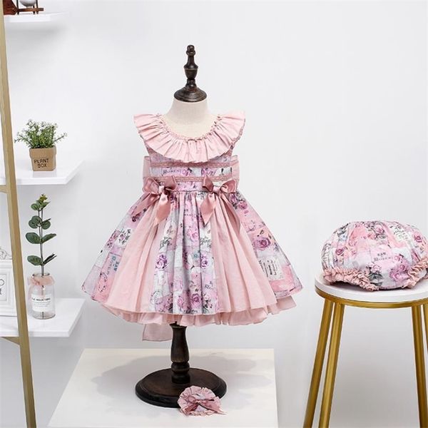 

baby girl clothes spanish lolita princess dress sleeveless print ball gown dress for girls birthday party dress vestidos y2680 t200709, Red;yellow