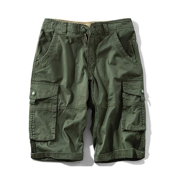 

men's shorts casual pants cotton washed large size multi-pocket, White;black