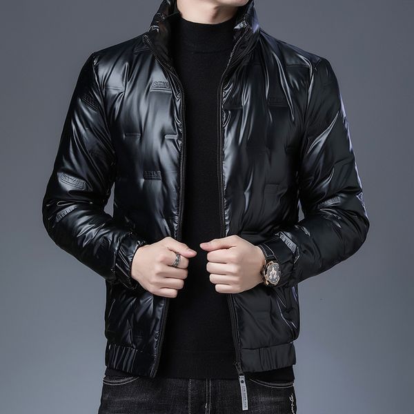 

2020 winter down jacket korean new youth fashion collar simple men's coat, Black
