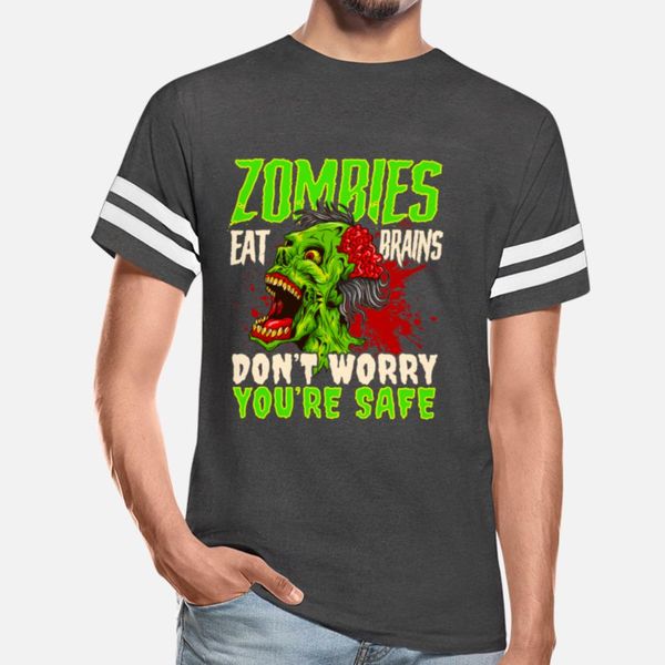 

zombies eat мозги не волнуйтесь вы в безопасности футболку фанки vintage o-образным вырезом tracksuit толстовка толстовка