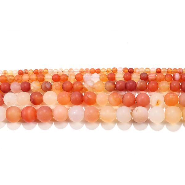 

4 12mm matt dull polish natural orange red agates stone round loose beads for jewelry making diy necklace bracelet wholesale h bbymui