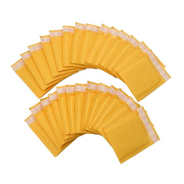 

30 шт. желтый крафт бумага пузырьки посылки самозакозь клей педаговые конверты с пузырем ударопрочные мягкие конверты 20 bbyfin