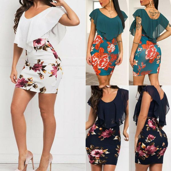 

women summer ruffles sleeveless chiffon patchwork casual party evening short mini dress drop shipping good quality, Black;gray