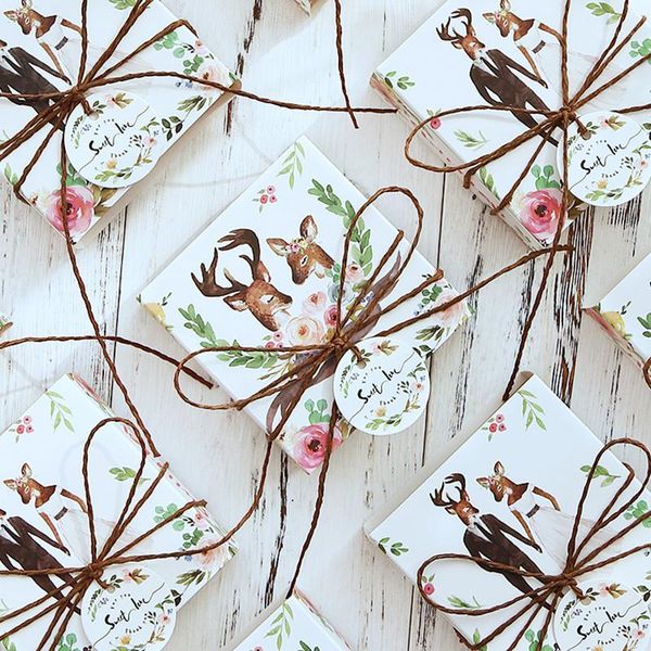 

gift wrap 20pcs box paper butterfly elk candy cookie christmas decoration pack boxes packaging one set1