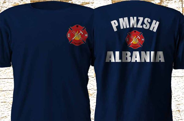 

new albania pmnzsh fire department firefighter navy fashion funny short sleeve casual tees sport hooded sweatshirt hoodie men t shirt