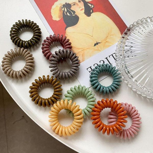 

random color elastic telephone wire hair bands ponytail holder rubber scrunchies girl accessories size 4cm q qylypd