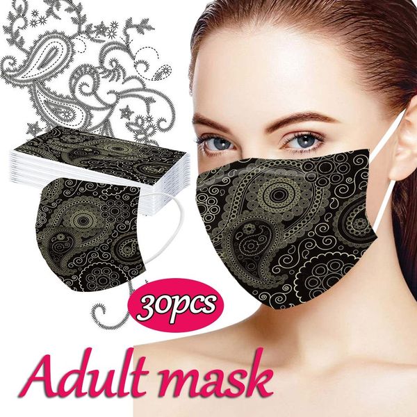 

30pcs mouth disposable 3 layers breathable special printing design fashion personalized face mask cover