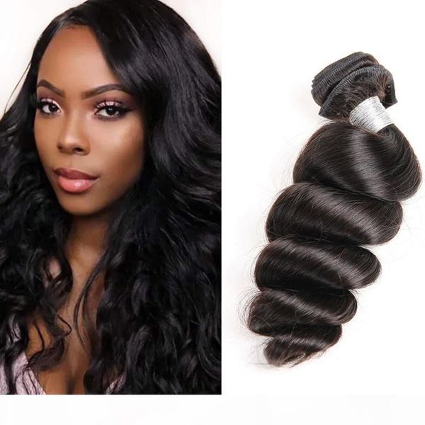 

малазийский девы волос свободная волна 100% человеческих волос 1 шт natural color 8-28inch сыпучие wave one bundle, Black