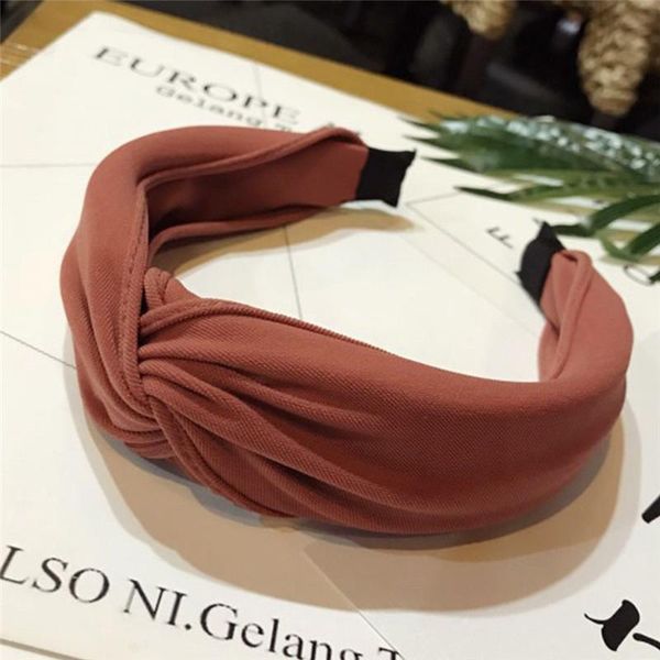 

solid color cross bow knotted headband for women korean chiffon twist hairband headwrap wide hair hoop hair accessories q bbyrgb