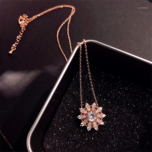 

pendant necklaces korean luxury cubic zirconia custom necklace for women temperament crystal clavicle chain jewelry anniversary gifts1, Silver