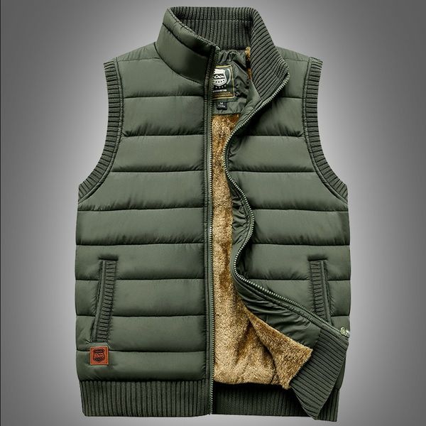 

2020 plush casual stand collar loose large thickened men's vest, Black;white