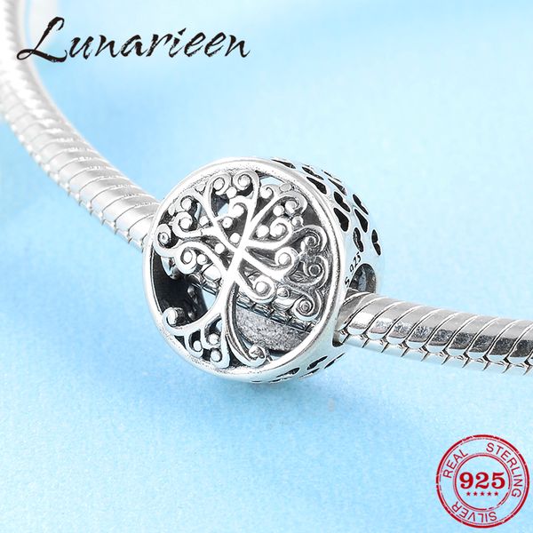 

925 sterling silver big tree family is the place where love grows diy beads fit original european charm bracelet jewelry making q1219, Bronze;silver