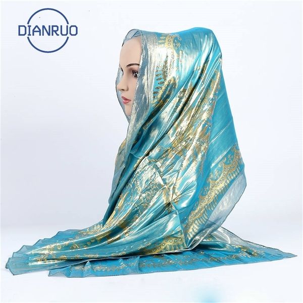 

dianruo fashion design silk scarf women printed bandana ladies shawl hijab elegant headband ring scarves wraps n490 y201024, Blue;gray