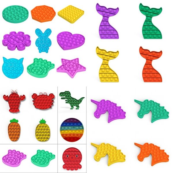 

silicone pops it fidget toys children autism push pop gift bubble flower decompression anxiety stress reliever lobster 3 33wy g2