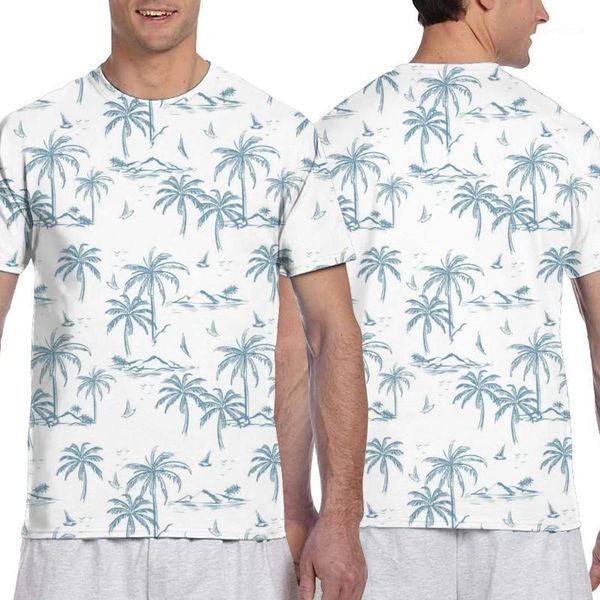 

men's t-shirts noisydesigns coconut tree printing t-shirt men hip hop casual tshirt homme comfortable white t shirt custom print1, White;black