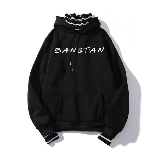 

kpop bulletproof boy scouts bangtan boys print bangtan sweatshirt crew neck harajuku popular commuter sweatshirt, Black