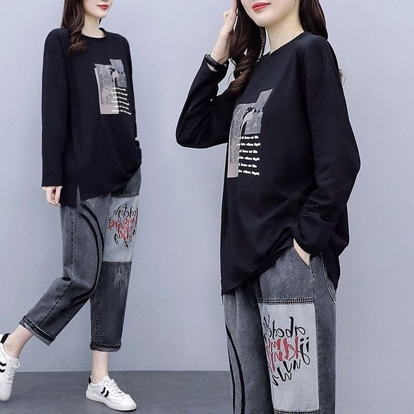 

1bdtt ранней осени нового стиль пухлой мм большого размер футболка покрытие мясо рукав возраст уменьшая длинный свободные части футболки слу, Gray