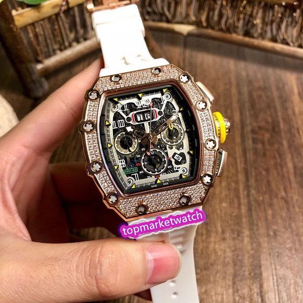 

высокое качество производители лучшая версия rm11-03rg flyback skeleton циферблат серебряный diamond case япония miyota автоматические rm 11, Slivery;brown