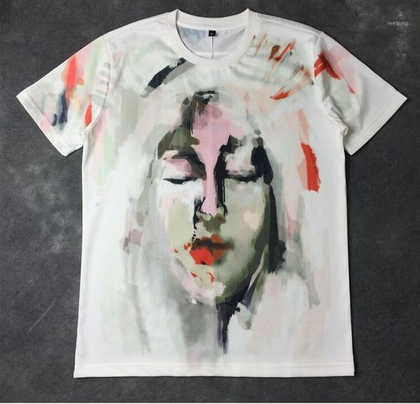 

high new novelty 2017 men virgin mary ink graffiti t shirts t-shirt hip hop skateboard street cotton t-shirts tee kenye #731, White;black