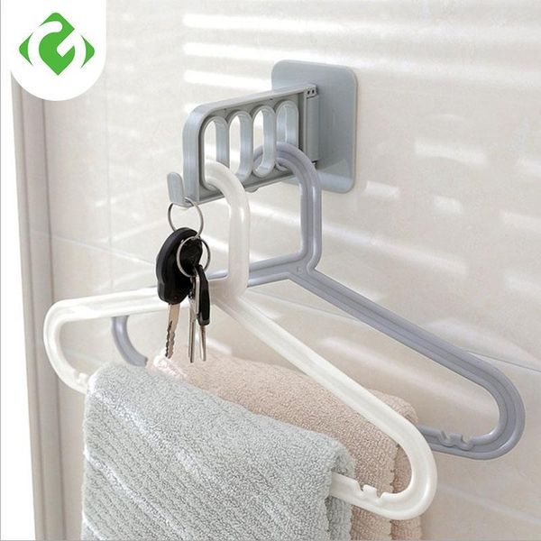 

hooks & rails guanyao foldable key decorative multi-function door strong adhesive hanger storage rack coat creative solid1