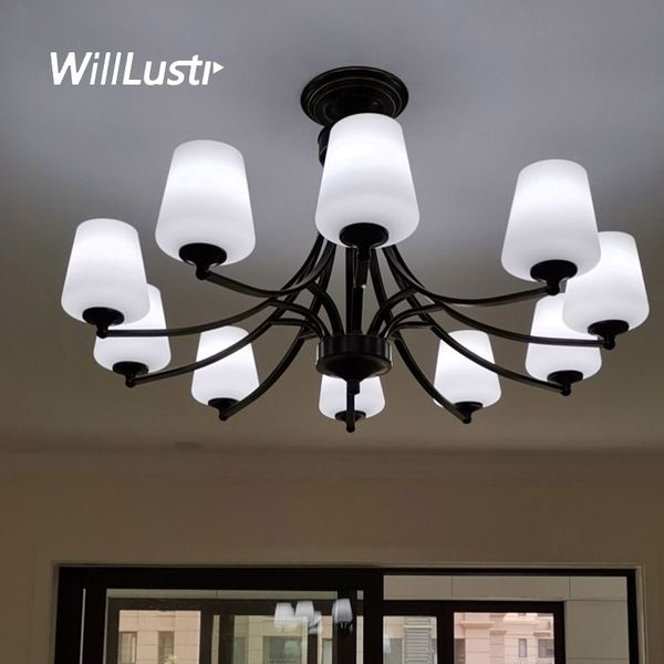 

classic iron pendant light american style glass suspension lamp l villa mall cafe living dinning bedroom hanging lighting