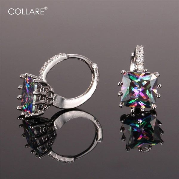 

collare hoop earrings for women gold/silver color luxury cubic zirconia crystal accessories earrings fashion jewelry e133, Golden;silver