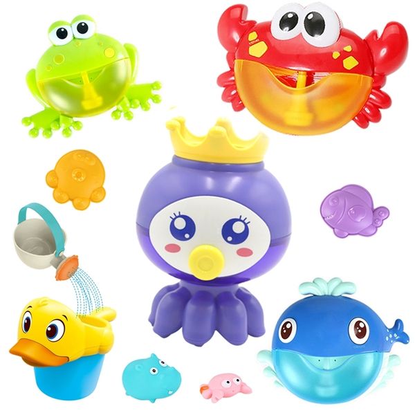 

outdoor 5 new dropship bath toy for children sucker bubble maker music bathroom shower bathtub soap bubble machine water toy y200428