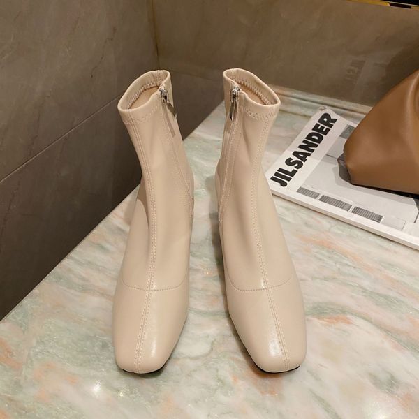 

2021 new of fashion semi leap square chunky-rollle naturals shou jiao martin botas pffn, Black