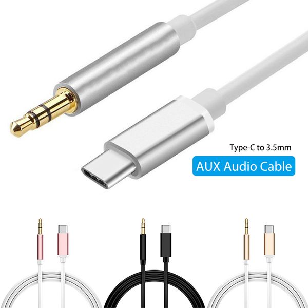 TypeC para 3.5mm Tipo de cabo C Jack de áudio Extensão Aux Cord para Xiaomi Samsung para Speaker Car Headphone Connector