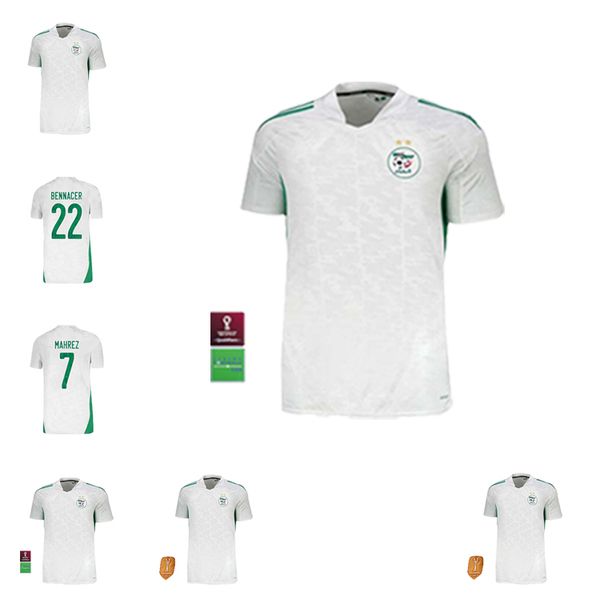 

2021 algerie maillot de football soccer jerseys 2 star home white mahrez bounedjah bouazza 2020 algeria men uniforms s-2xl, Black;yellow