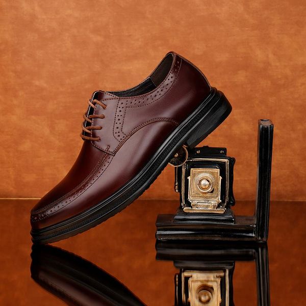 

мужские платья обуви из натуральной кожи оксфорды shoes mens свадьбы дышащие зашнуровать моды мужчин, Black