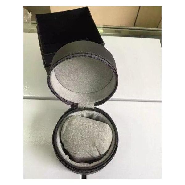 

luxury mens watch case accessories gray leather box original papers carry bag for tag watches gift boxes for womens wristwatch v39p3, Black;blue