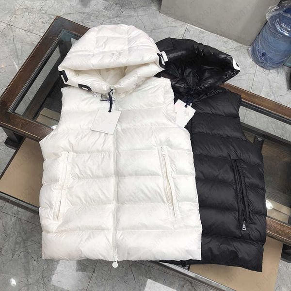 

designer monclair mens down vests clothing france brand winter new style hooded vest and down jacket for fashionable waistcoat, Black;white
