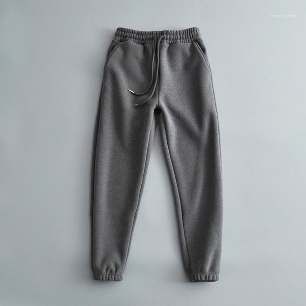 

women's pants & capris winter fashion street wild loose waist thick casual trousers women, solid color plus velvet warm women1, Black;white