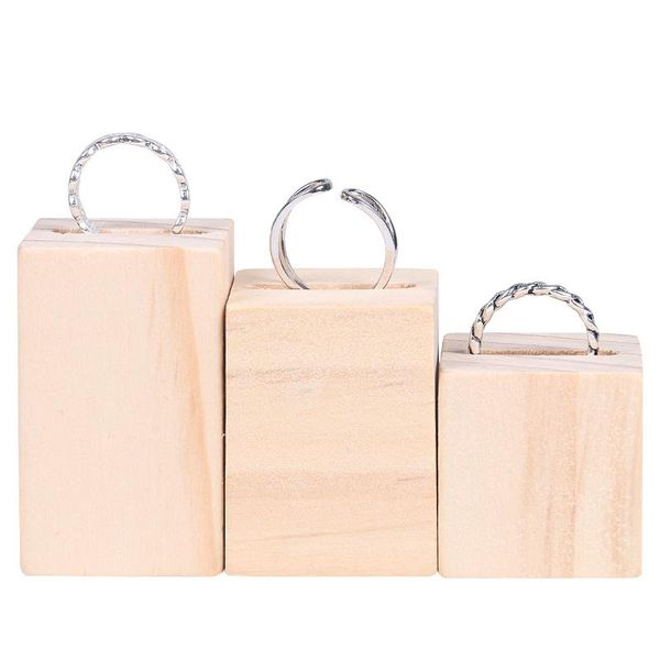 

ring display holder solid wood jewelry display stand ring rack showcase, Pink;blue