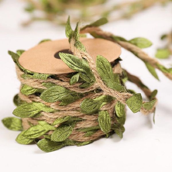 

decorative flowers & wreaths 1roll 5mm simulation green leaves weaving rope wedding birthday diy decoration rattan gift bouquet packaging su