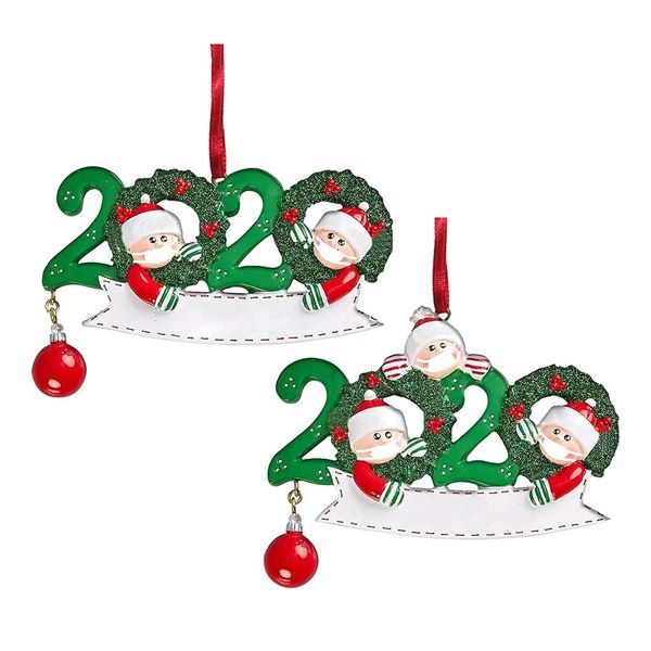 

decorations personalized survivor family resin 2020 ornament masked hand-washed christmas tree hanging pendant drop