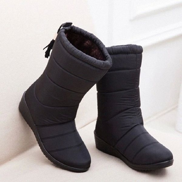 

new women boots female down winter boots waterproof warm ankle snow ladies shoes woman warm fur botas mujer casual booties #jh08, Black