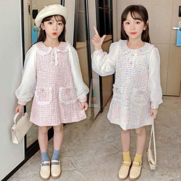 

drs children's girls spring and autumn 2021 new girl little fragrance princs skirt, Red;yellow
